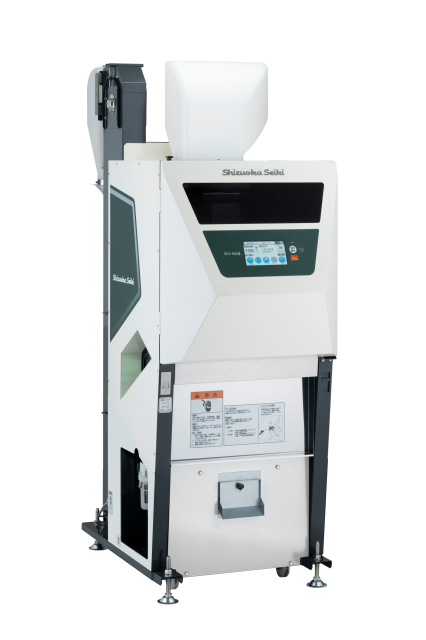 静岡製機の新型色彩選別機SCS―40SⅢ 4インチ籾摺機対応 25年3月 
