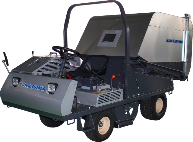 河島農具製作所 乗用スイーパー発売 運転席からロックを解除│